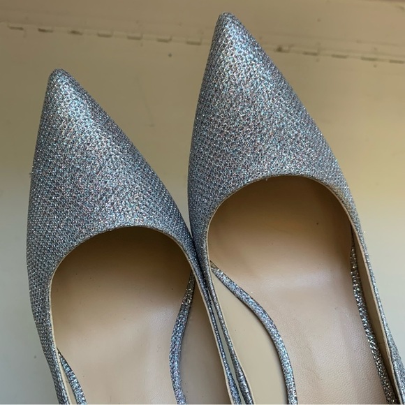 Stuart Weitzman Leigh Metallic 95mm Heel In Silver Sz 6 - Picture 6 of 9